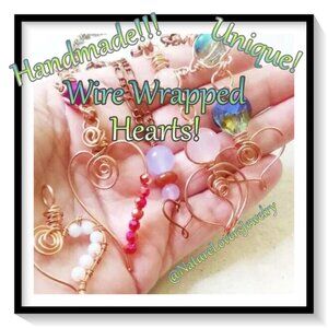Wire Wrapped Heart Pendants, Necklaces and Earrings ~ Sweetheart Wife SO Fiance